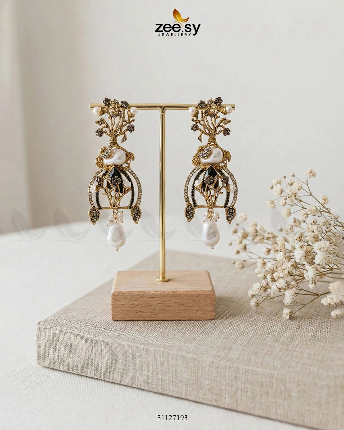 Elaborate Baroque Pearl Earrings - Zeesy Jewellery