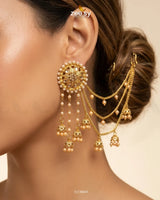 Elara Floral Pearl Earrings Earrings - Zeesy Jewellery Pakistan | Premium Artificial & Imitation Jewellery