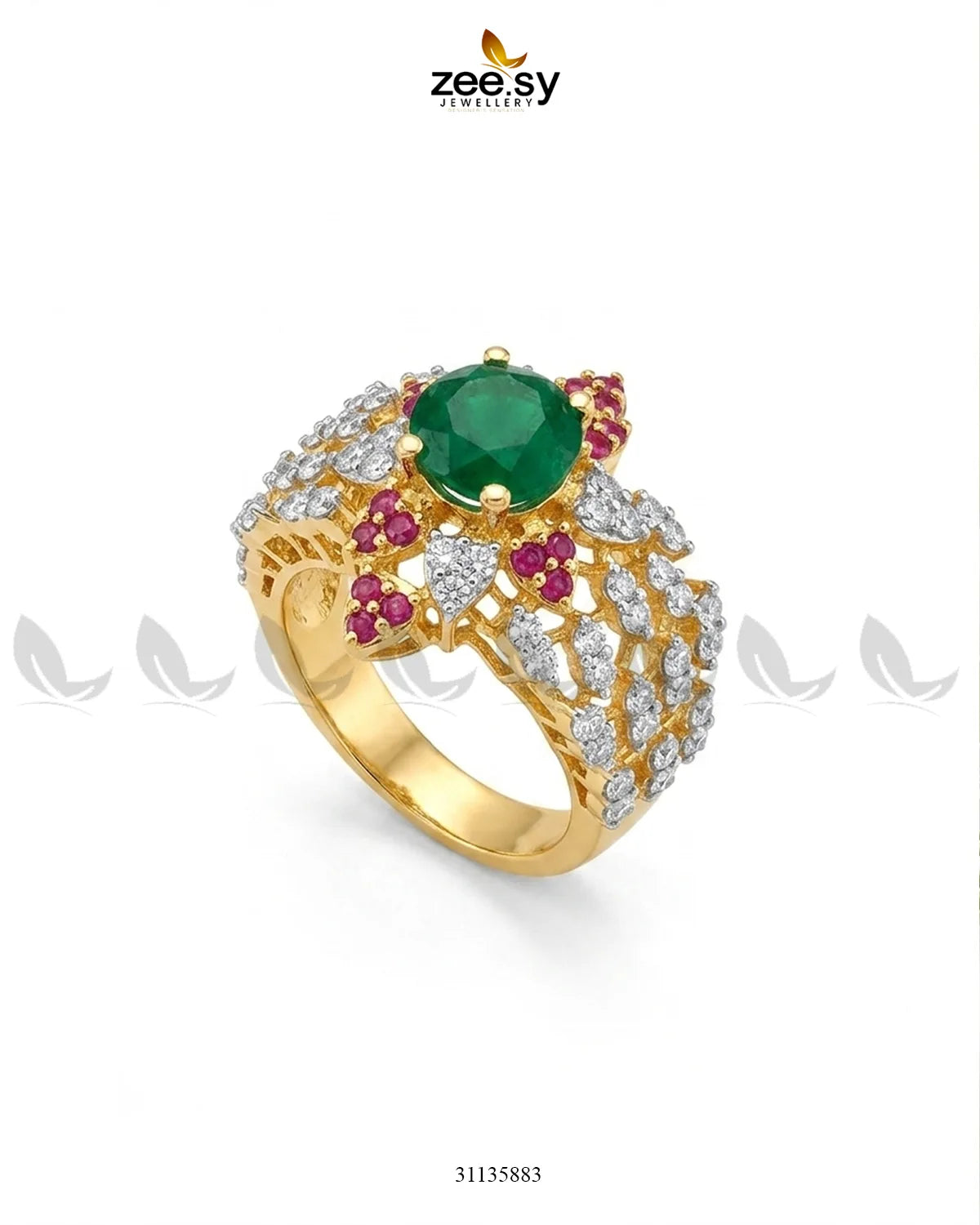 Elegant Center Stone Ring Finger Ring - Zeesy Jewellery Pakistan | Premium Artificial & Imitation Jewellery