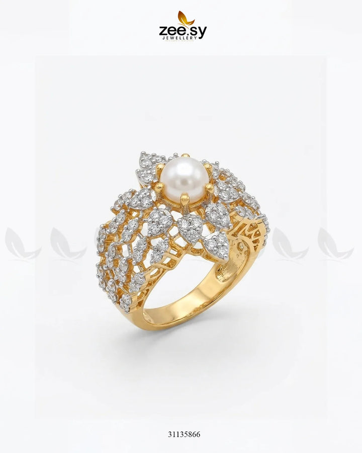 Elegant Center Stone Ring Finger Ring - Zeesy Jewellery Pakistan | Premium Artificial & Imitation Jewellery