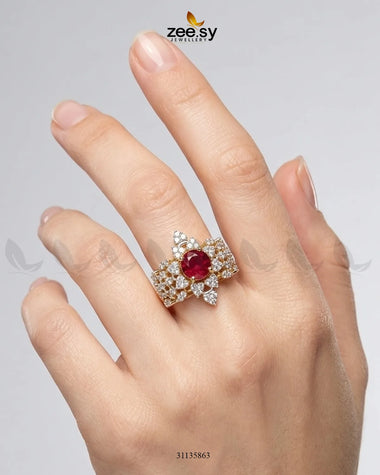 Elegant Center Stone Ring Finger Ring - Zeesy Jewellery Pakistan | Premium Artificial & Imitation Jewellery