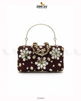 Elegant Ruby Crystal Clutch Bag - Zeesy.pk