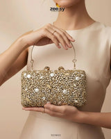 Elegant Ruby Crystal Clutch Bag - Zeesy.pk