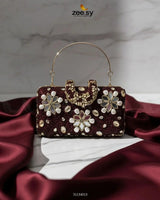 Elegant Ruby Crystal Clutch Bag - Zeesy.pk