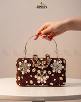 Elegant Ruby Crystal Clutch Bag - Zeesy.pk
