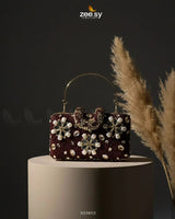 Elegant Ruby Crystal Clutch Bag - Zeesy.pk