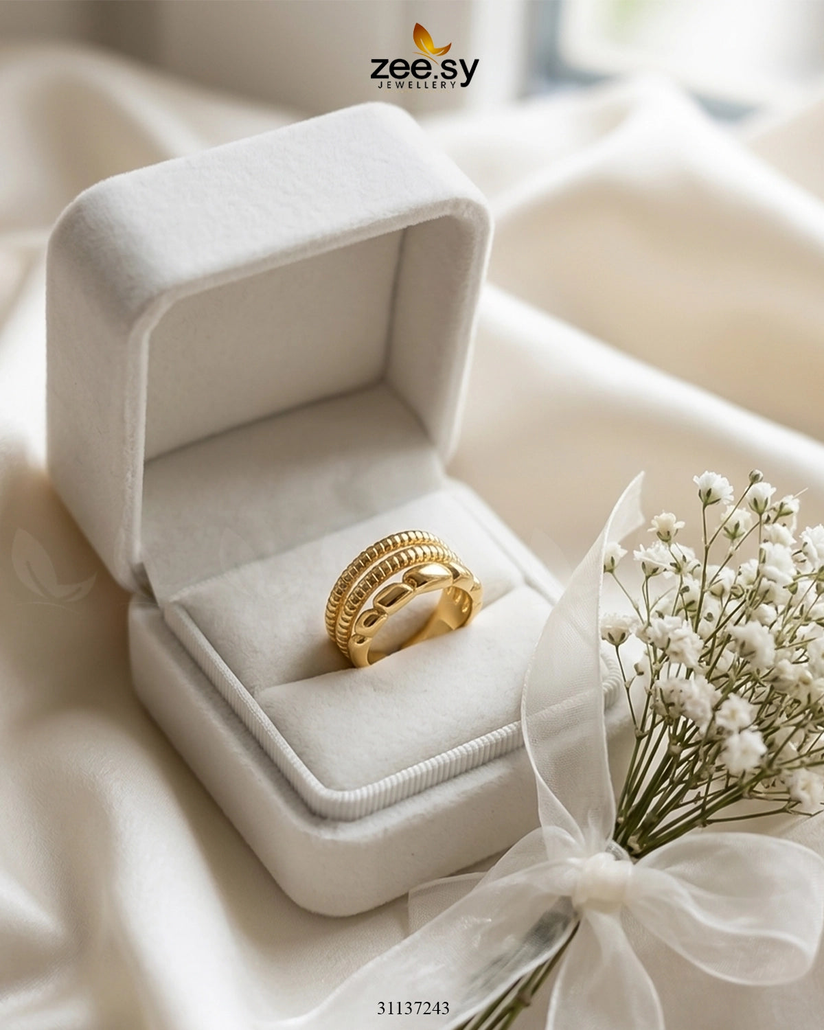 Elegant Sculpted Liquid Ring Finger Ring - Zeesy Jewellery Pakistan | Premium Artificial & Imitation Jewellery