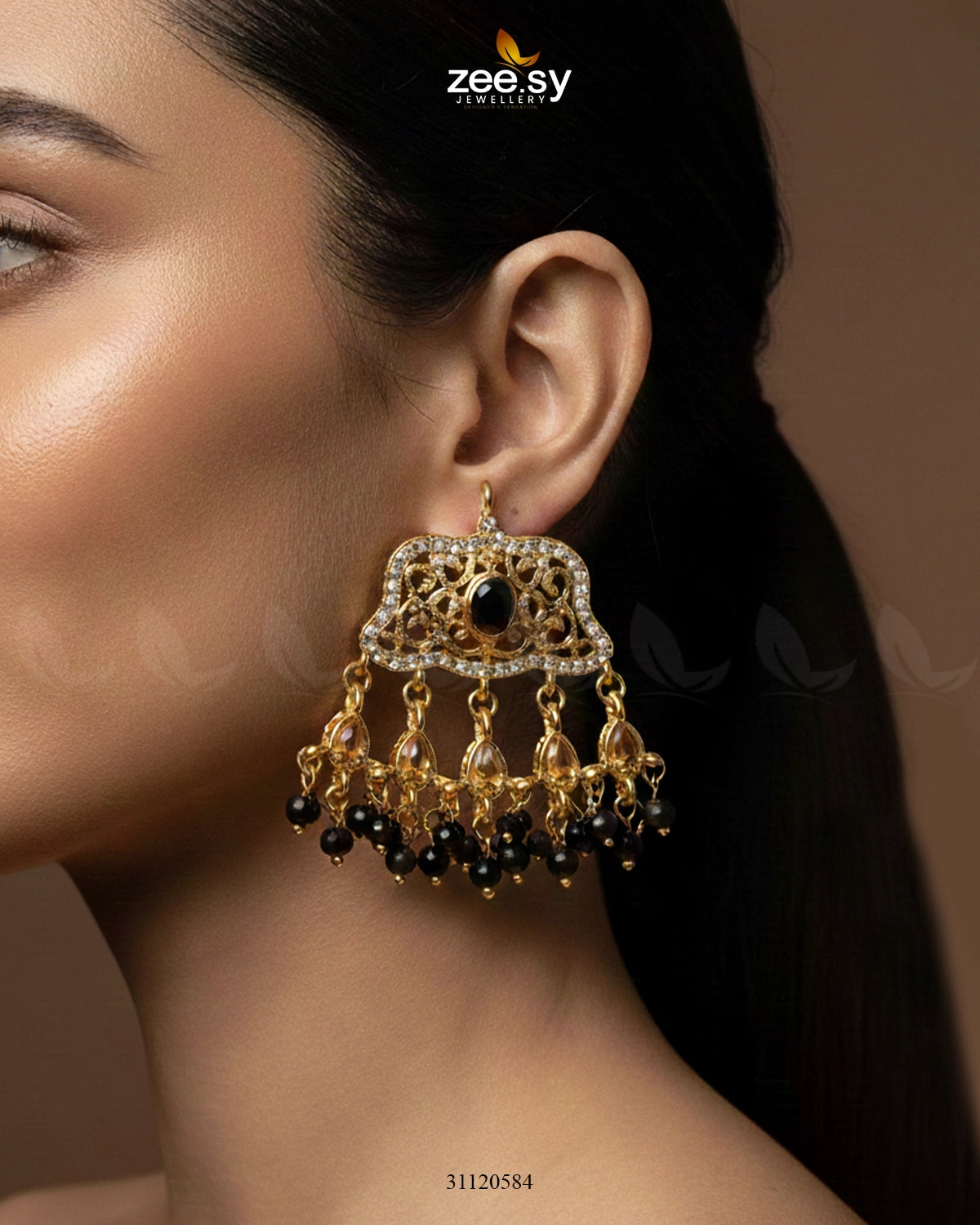 Elegant Tassel Moti Work Earrings - Zeesy Jewellery