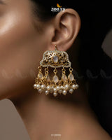 Elegant Tassel Moti Work Earrings - Zeesy Jewellery