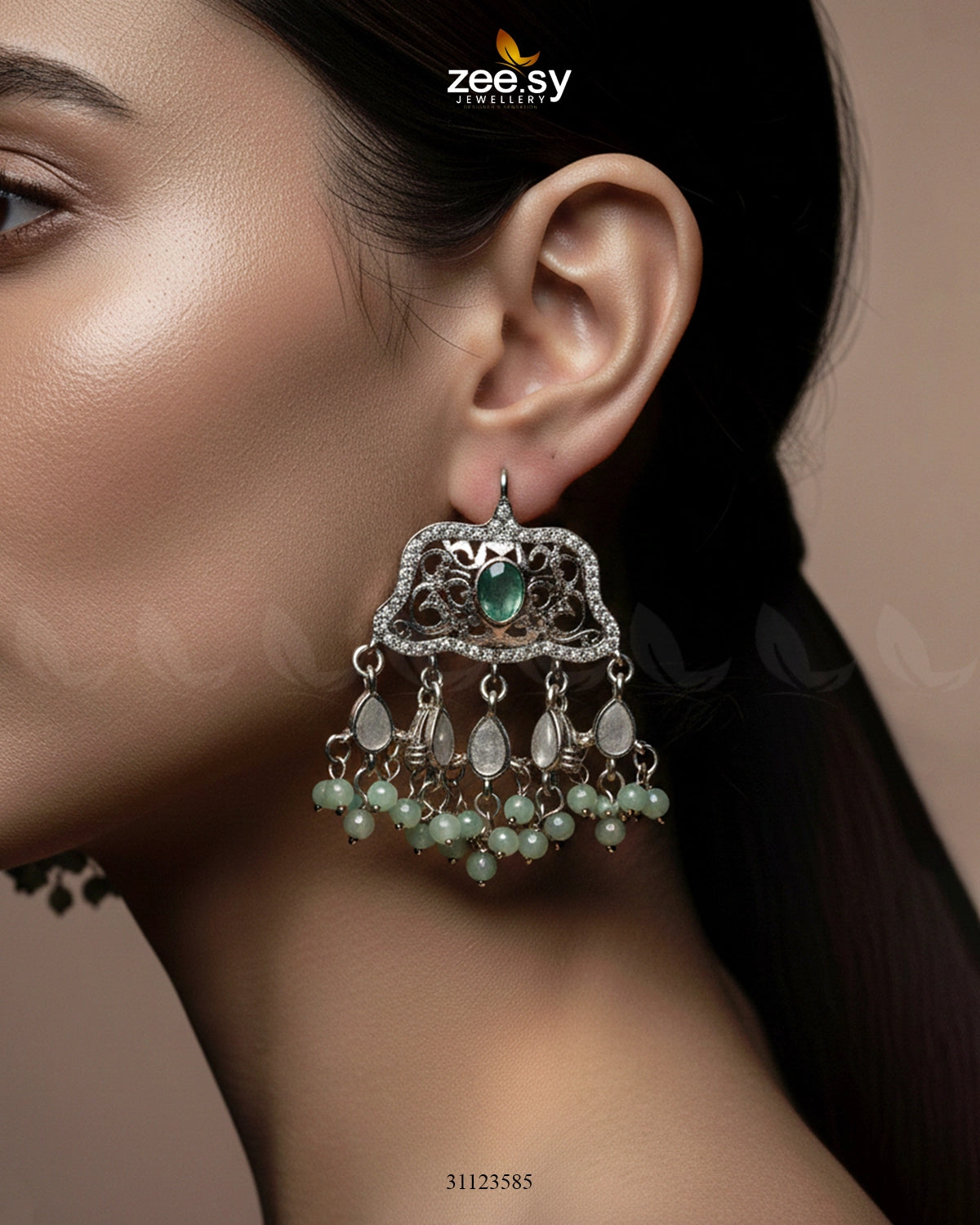 Elegant Tassel Moti Work Earrings - Zeesy Jewellery