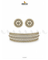 Elegant Beaded Pearl Choker Set Antique - Zeesy Jewellery