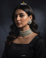 Elegant Beaded Pearl Choker Set - Zeesy Jewellery