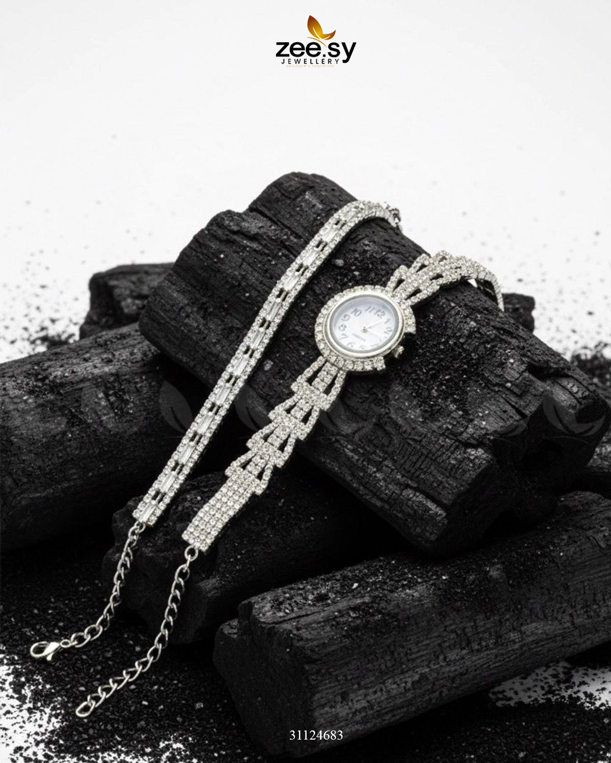 Elegant Cluster Bracelet Watch - Zeesy Jewellery