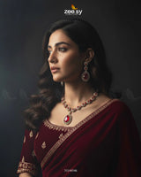 Elegant Heart Cluster Necklace Set - Zeesy Jewellery