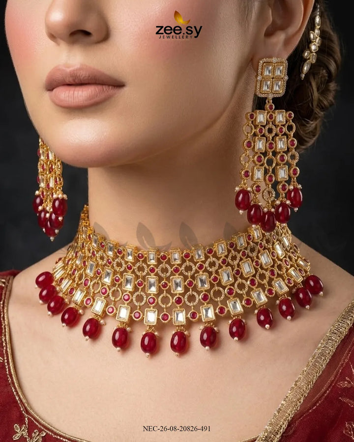 Elysian Baguette Kundan Necklace Set