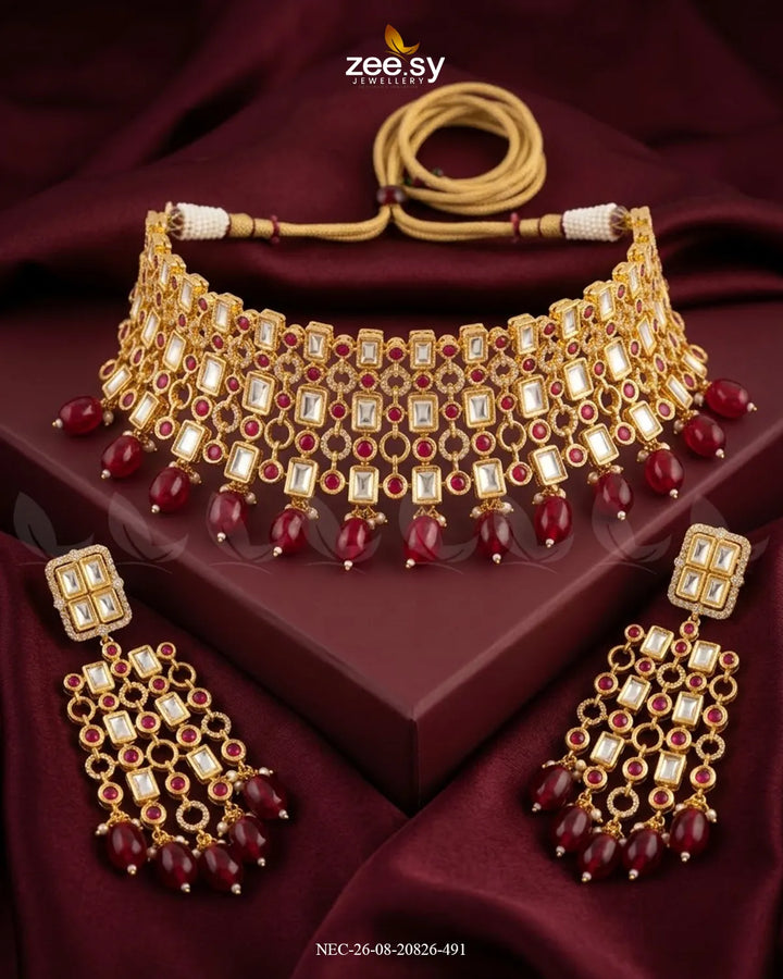 Elysian Baguette Kundan Necklace Set