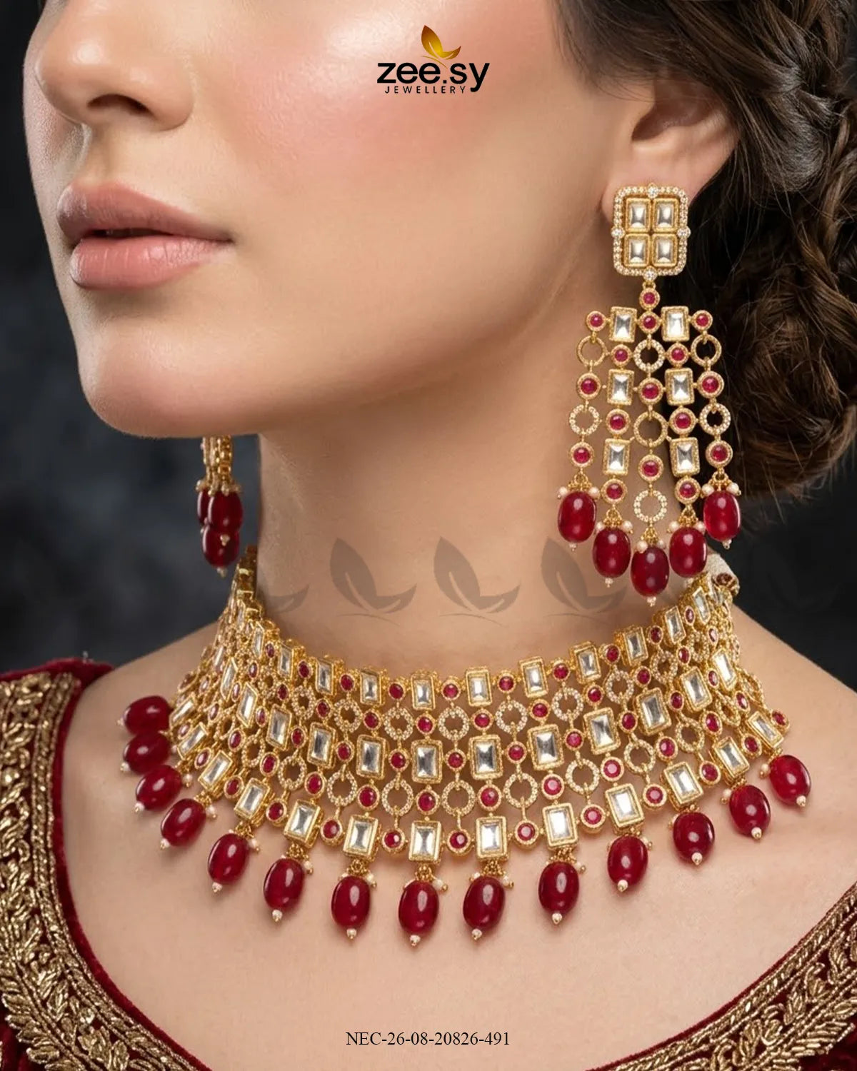 Elysian Baguette Kundan Necklace Set