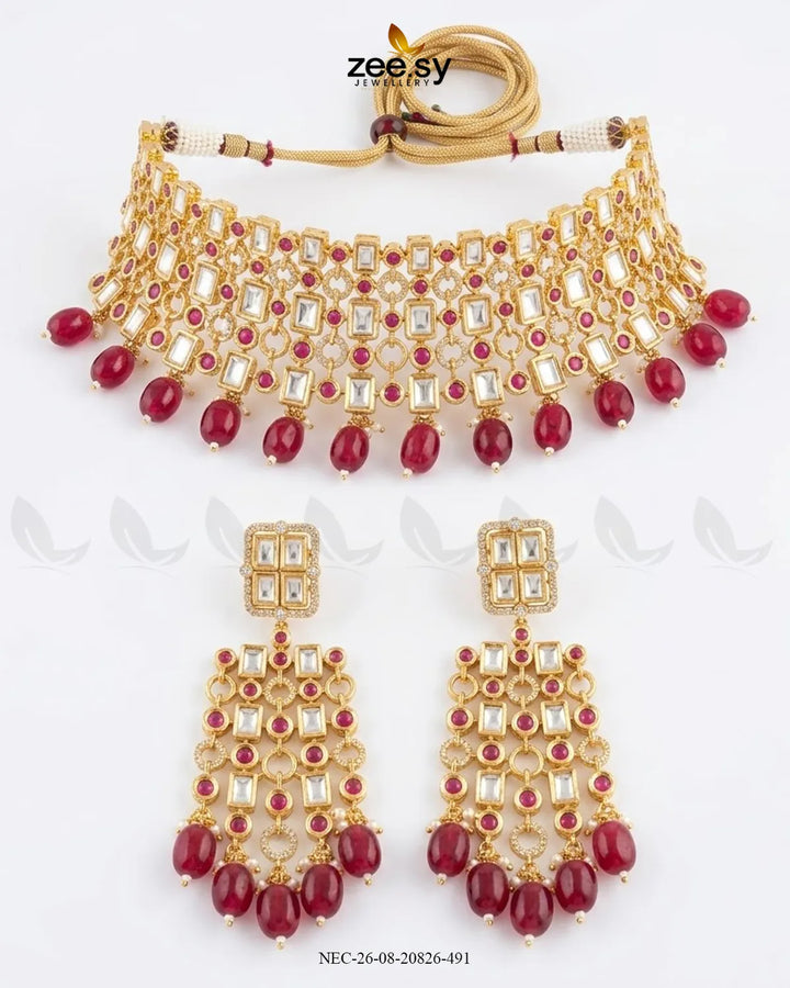Elysian Baguette Kundan Necklace Set