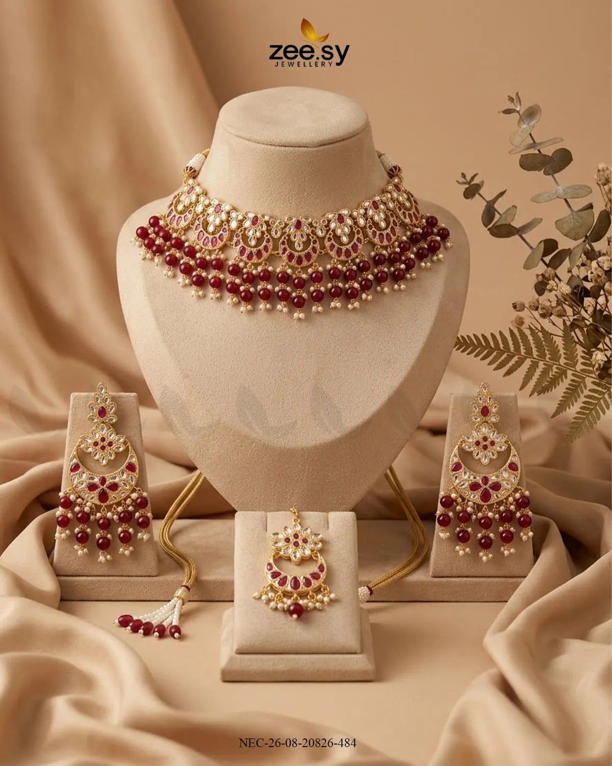 Elysian Chandbali Motif Necklace Set