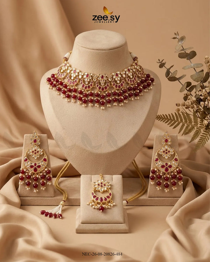 Elysian Chandbali Motif Necklace Set