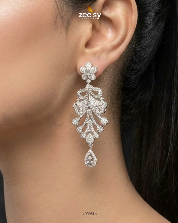 Elysian Floral Zirconia Necklace Set Necklace Sets - Zeesy Jewellery Pakistan | Premium Artificial & Imitation Jewellery