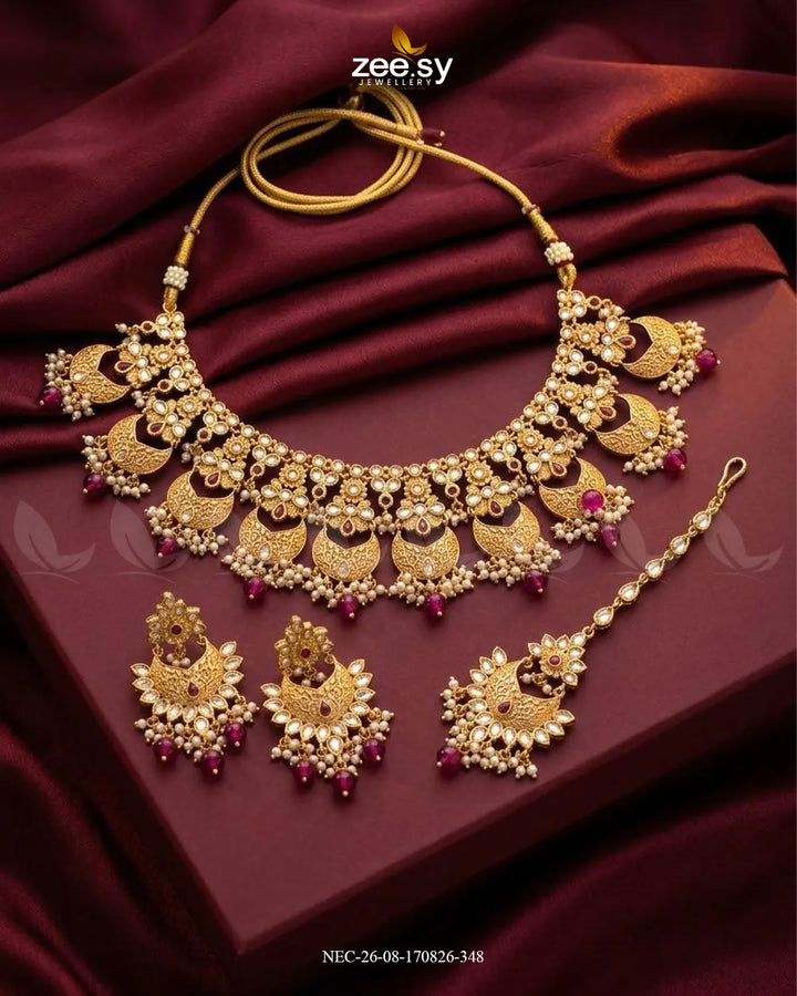 Ember Chand Crescent Necklace Set