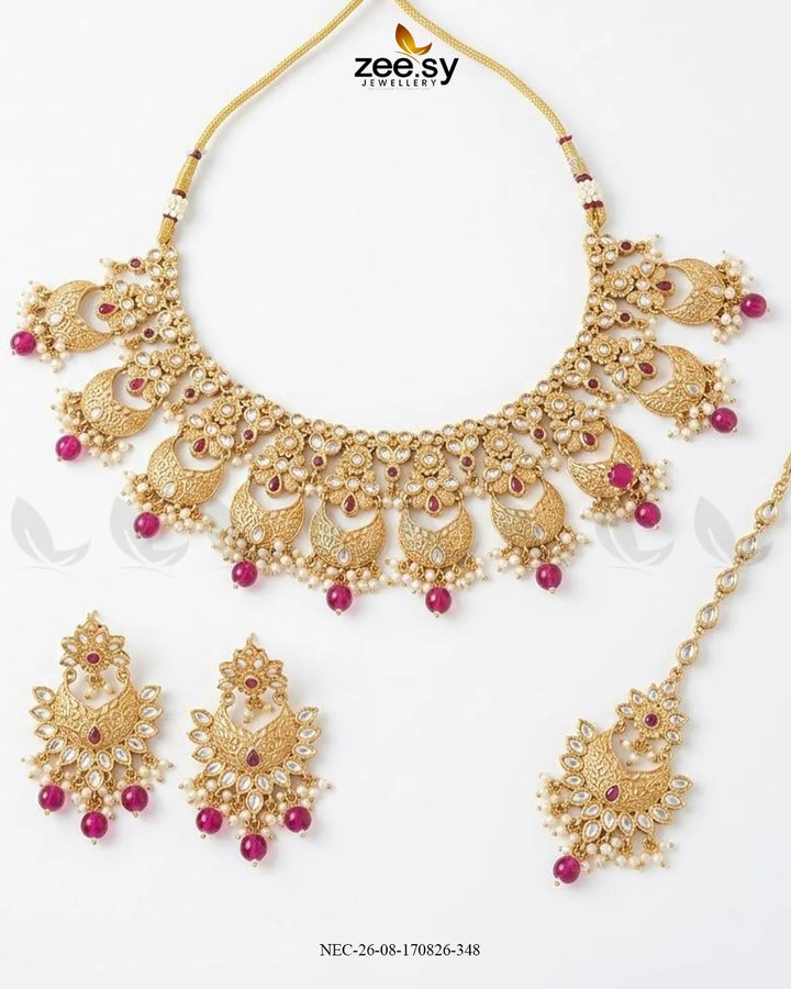 Ember Chand Crescent Necklace Set