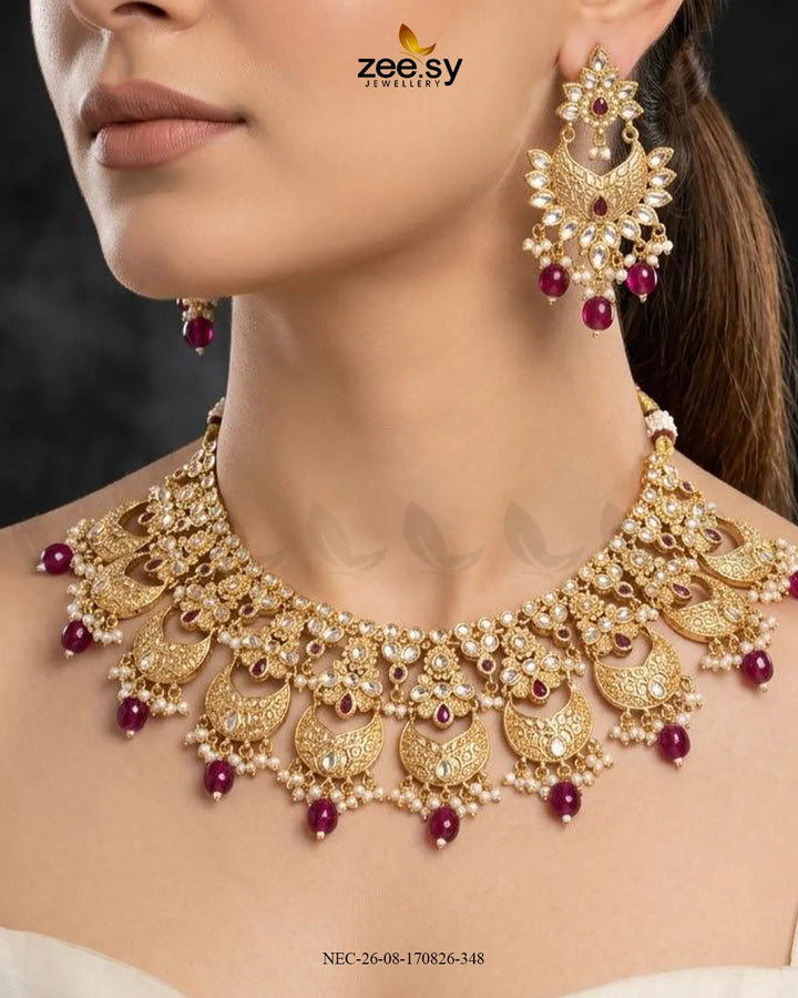 Ember Chand Crescent Necklace Set
