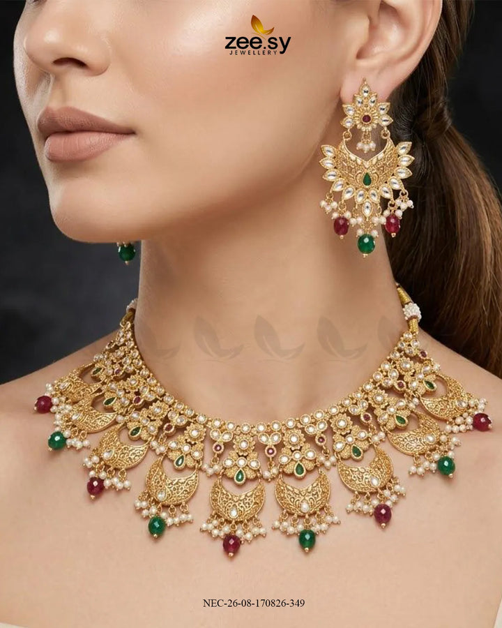 Ember Chand Crescent Necklace Set