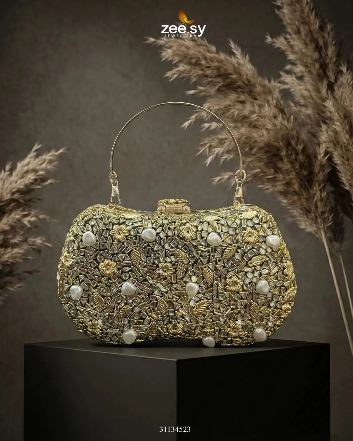 Emerald Baroque Pearl Clutch Bag - Zeesy Jewellery