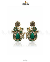 Emerald Baroque Pearl Earrings Green - Zeesy Jewellery