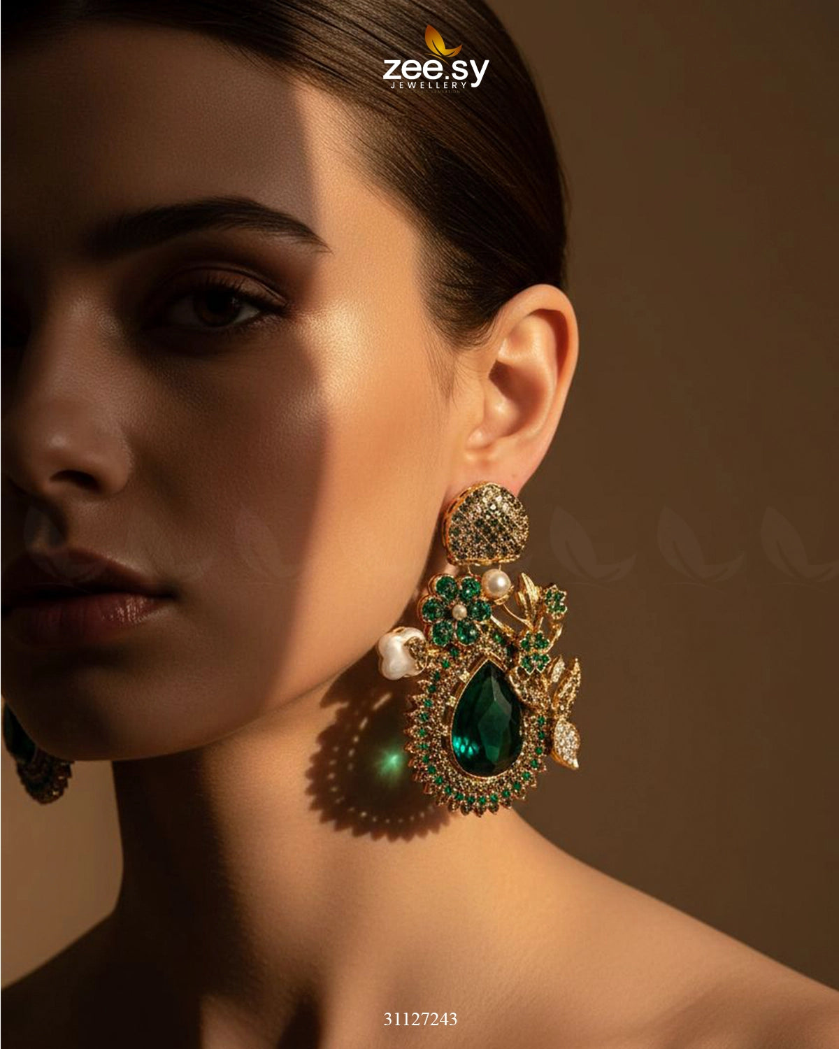 Emerald Baroque Pearl Earrings - Zeesy Jewellery