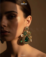 Emerald Baroque Pearl Earrings - Zeesy Jewellery
