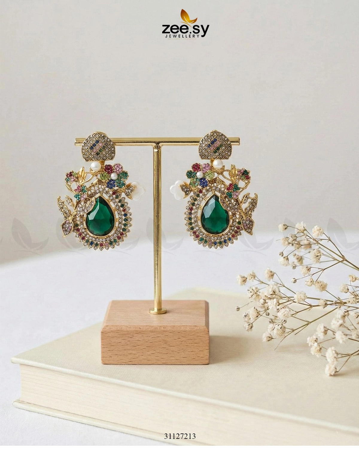 Emerald Baroque Pearl Earrings - Zeesy Jewellery