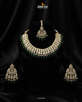 Eminet Braod Gilded Bridal Set Golden Green - Zeesy Jewellery