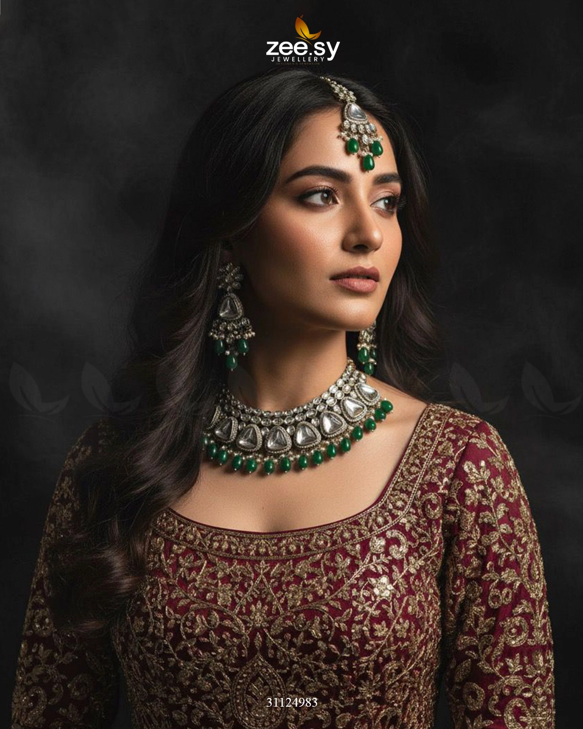 Eminet Bold Crystal Bridal Set - Zeesy Jewellery