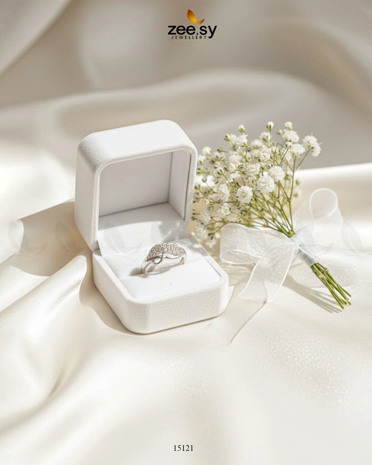 Wave Grace Cluster Pave Ring - Zeesy Jewellery