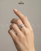 Wave Grace Cluster Pave Ring - Zeesy Jewellery