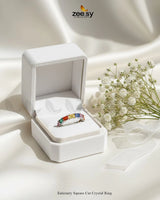 Enternity Square Cut Crystal Ring