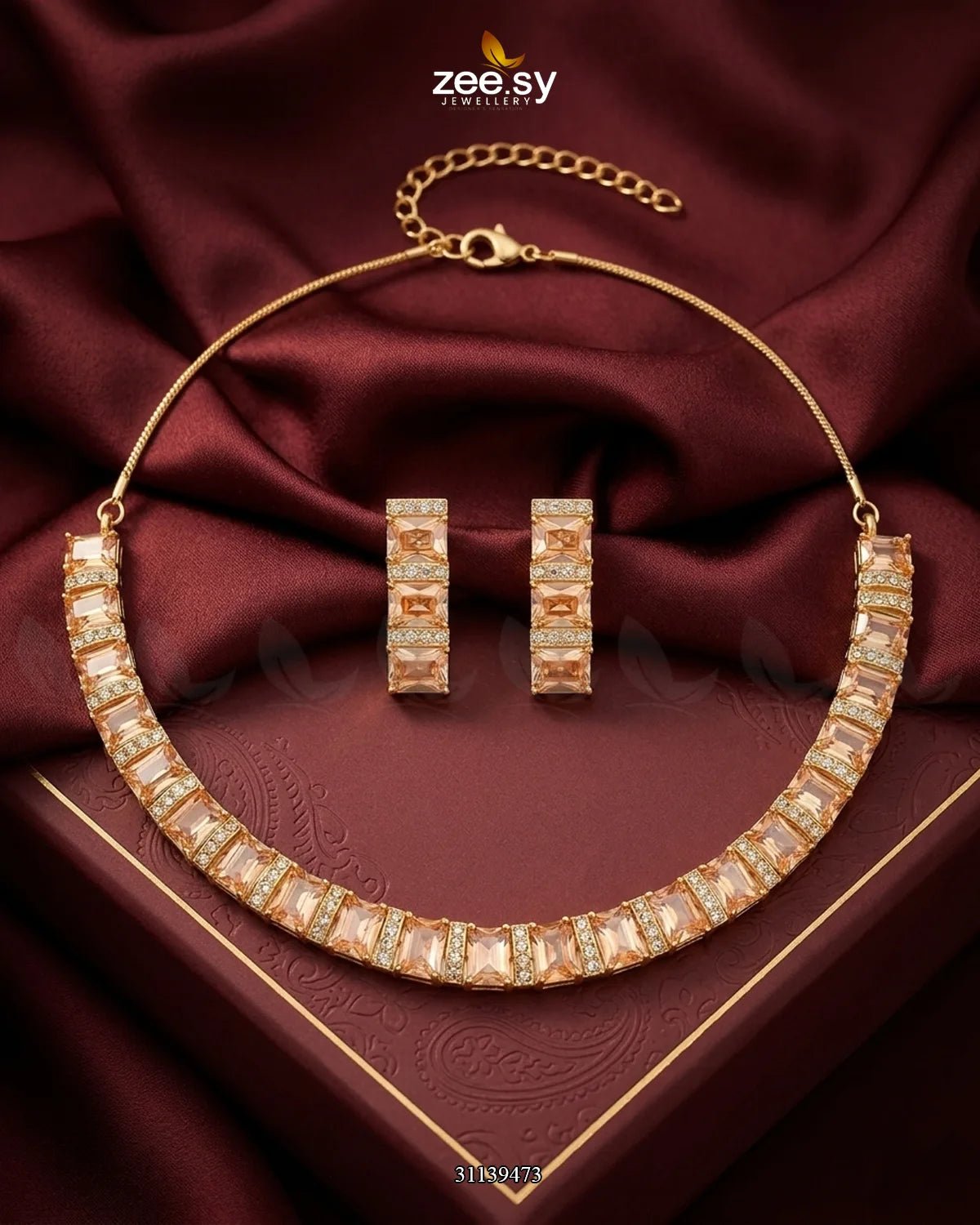 Estele American Diamond Necklace Set - Zeesy Jewellery Pakistan | Premium Artificial & Imitation Jewellery