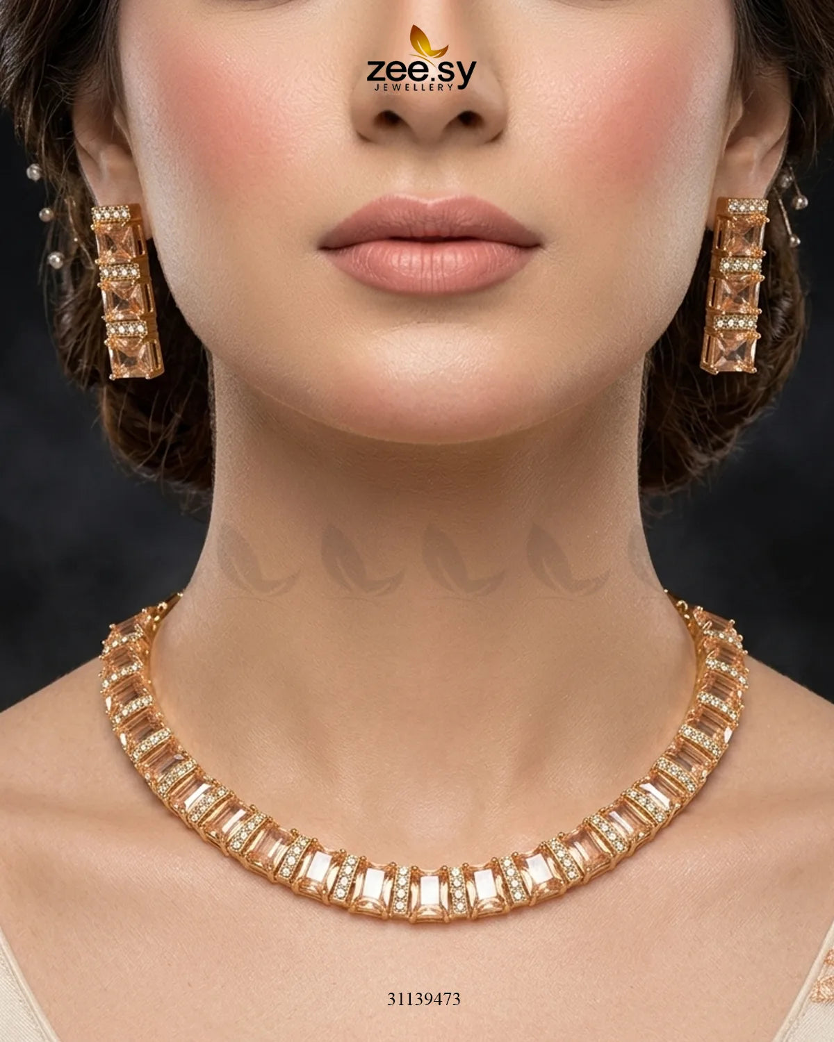 Estele American Diamond Necklace Set - Zeesy Jewellery Pakistan | Premium Artificial & Imitation Jewellery