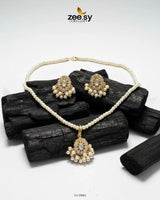 Estuary Petite Floral Necklace Set Pearl - Zeesy Jewellery