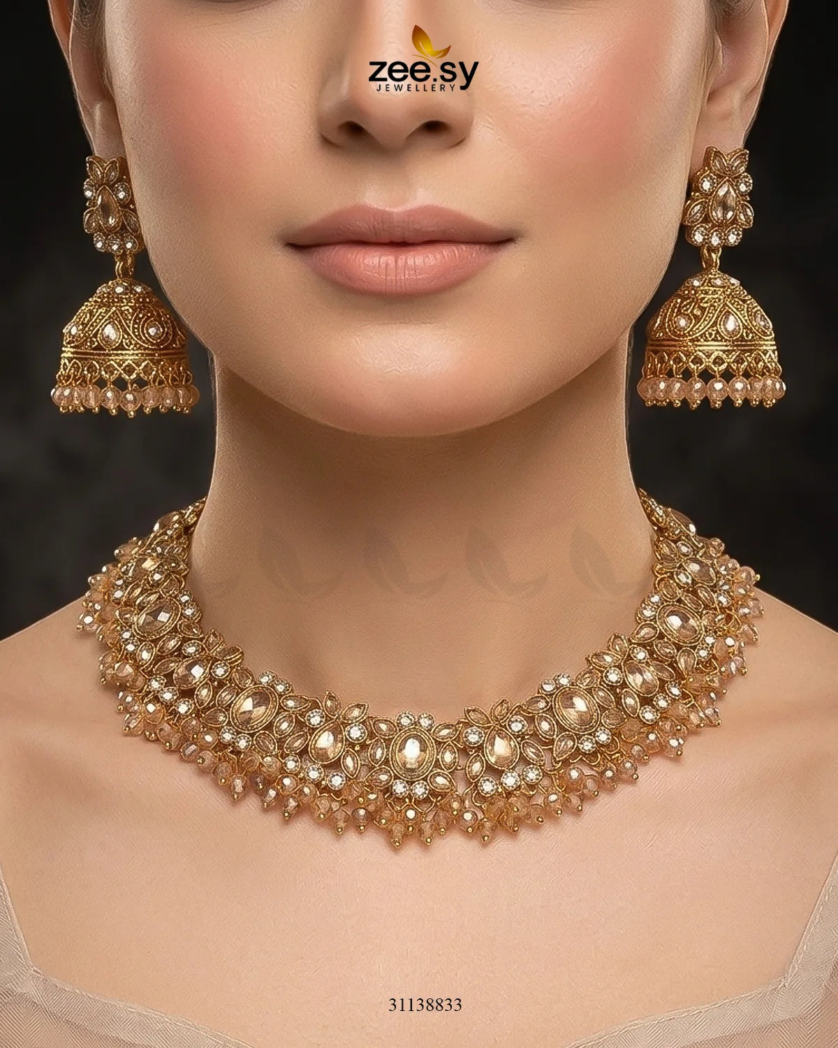 Ethereal Gemstone Beads Necklace Set Necklace Sets - Zeesy Jewellery Pakistan | Premium Artificial & Imitation Jewellery