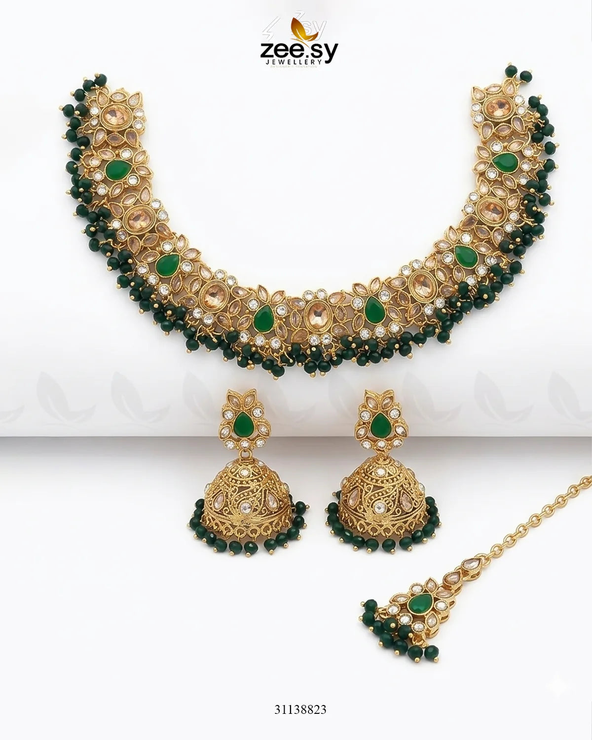 Ethereal Gemstone Beads Necklace Set Necklace Sets - Zeesy Jewellery Pakistan | Premium Artificial & Imitation Jewellery