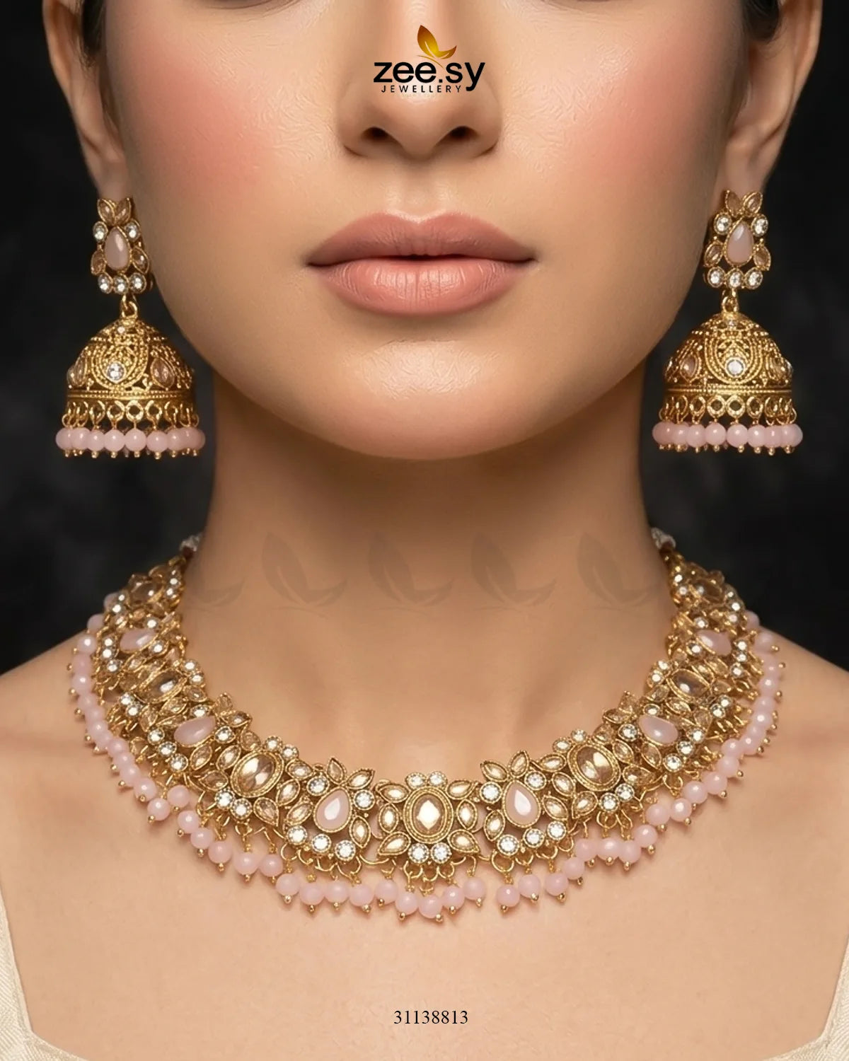 Ethereal Gemstone Beads Necklace Set Necklace Sets - Zeesy Jewellery Pakistan | Premium Artificial & Imitation Jewellery