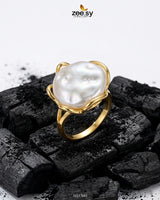 Ethereal Molten Gold Sea-Pearl Ring