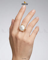 Ethereal Molten Gold Sea-Pearl Ring