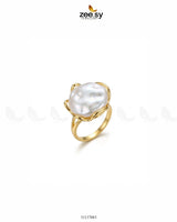 Ethereal Molten Gold Sea-Pearl Ring