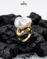 Everyday Baroque Golden Ring Finger Ring - Zeesy Jewellery Pakistan | Premium Artificial & Imitation Jewellery