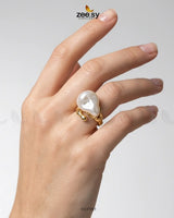 Everyday Baroque Golden Ring Finger Ring - Zeesy Jewellery Pakistan | Premium Artificial & Imitation Jewellery